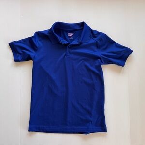 Lands’ End Polo Shirt Collared Active Blue Short Sleeves Uniform Boys